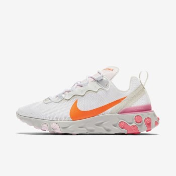 Nike React Element 55 - Női Utcai Cipő - Fehér/Rózsaszín/Rózsaszín/Piros